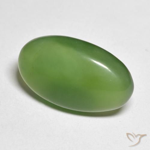 9,17 ctw natürlicher Waldgrün Serpentin, Oval, Lichtdurchlässig