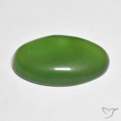 9,17 ctw natürlicher Waldgrün Serpentin, Oval, Lichtdurchlässig