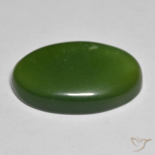 9,17 ctw natürlicher Erdiges Grün Serpentin, Oval, Lichtdurchlässig