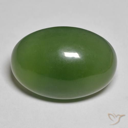 19.65ct Natürlicher Algengrün Serpentin, Oval, Lichtdurchlässig