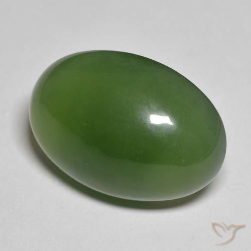 9,17 ctw natürlicher Algengrün Serpentin, Oval, Lichtdurchlässig