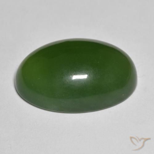 9,17 ctw natürlicher Algengrün Serpentin, Oval, Lichtdurchlässig