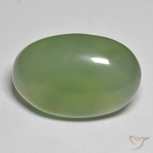 19.08ct Natürlicher Birnengrün Serpentin, Oval, Lichtdurchlässig