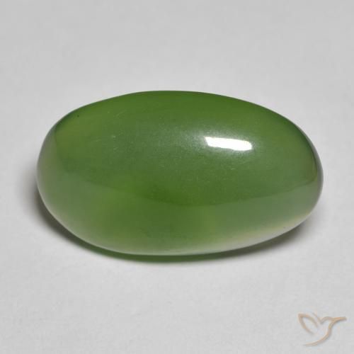 9.39ct Natürlicher Mittelgrün Serpentin, Oval, Lichtdurchlässig, Photo A