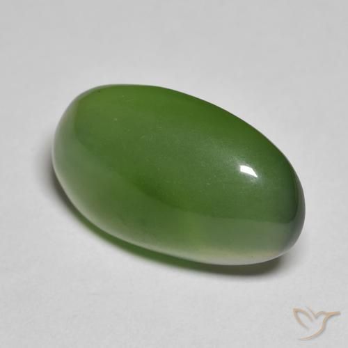 9,17 ctw natürlicher Mittelgrün Serpentin, Oval, Lichtdurchlässig