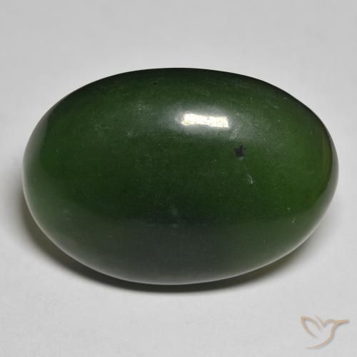 30.32ct Natürlicher dunkelgrün Serpentin, Oval, Lichtdurchlässig