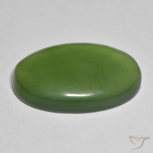 9,17 ctw natürlicher Erdiges Grün Serpentin, Oval, Lichtdurchlässig