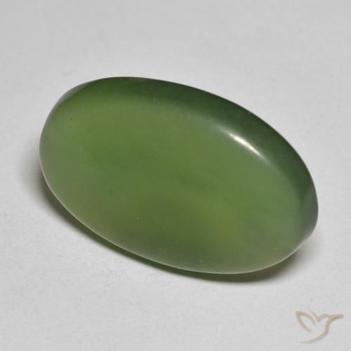 9,17 ctw natürlicher dunkelgrün Serpentin, Oval, Lichtdurchlässig