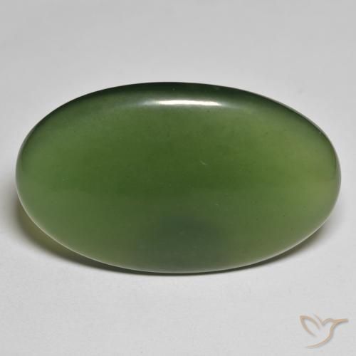 46.66ct Natürlicher dunkelgrün Serpentin, Oval, Lichtdurchlässig