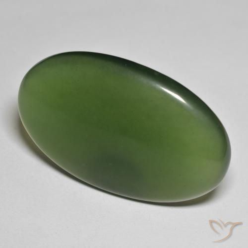 9,17 ctw natürlicher dunkelgrün Serpentin, Oval, Lichtdurchlässig