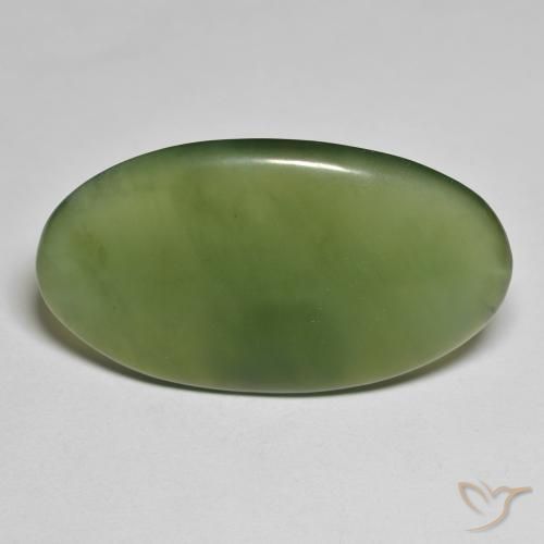 30.45ct Natürlicher Algengrün Serpentin, Oval, Lichtdurchlässig
