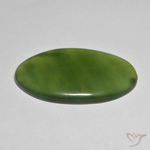 9,17 ctw natürlicher Algengrün Serpentin, Oval, Lichtdurchlässig