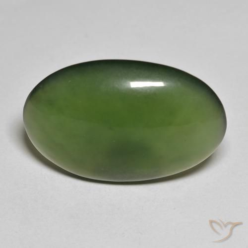18.55ct Natürlicher Algengrün Serpentin, Oval, Lichtdurchlässig