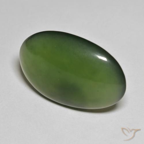 9,17 ctw natürlicher Algengrün Serpentin, Oval, Lichtdurchlässig