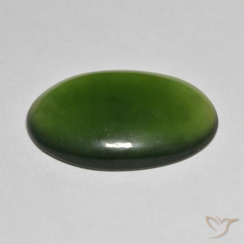 9,17 ctw natürlicher Algengrün Serpentin, Oval, Lichtdurchlässig