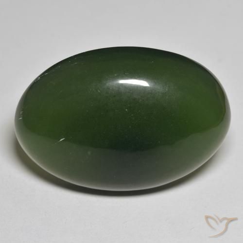 45.87ct Natürlicher dunkelgrün Serpentin, Oval, Lichtdurchlässig