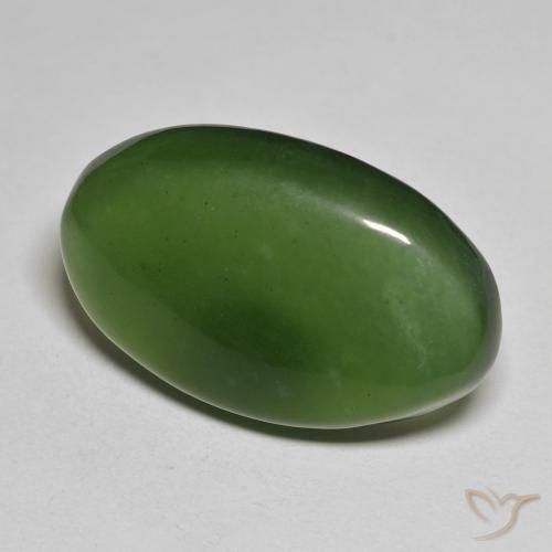 9,17 ctw natürlicher Algengrün Serpentin, Oval, Lichtdurchlässig