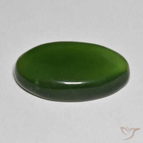 9,17 ctw natürlicher Algengrün Serpentin, Oval, Lichtdurchlässig