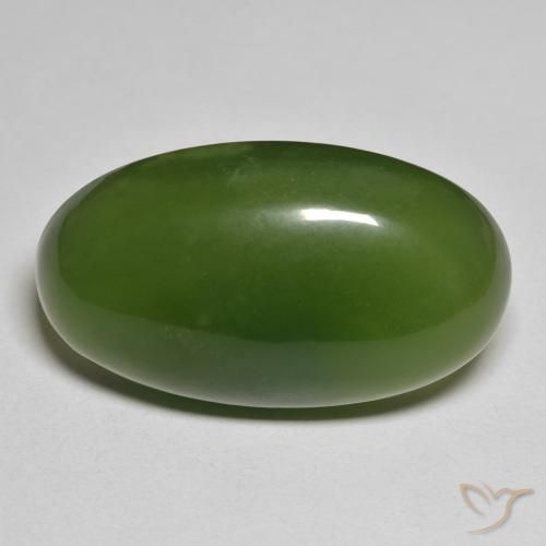 32.92ct Natürlicher dunkelgrün Serpentin, Oval, Lichtdurchlässig