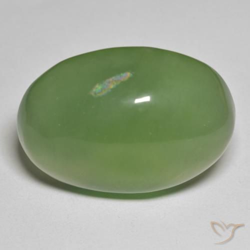 49.70ct Natürlicher Algengrün Serpentin, Oval, Lichtdurchlässig