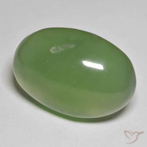 9,17 ctw natürlicher Algengrün Serpentin, Oval, Lichtdurchlässig