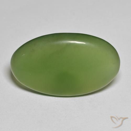 17.09ct Natürlicher Algengrün Serpentin, Oval, Lichtdurchlässig