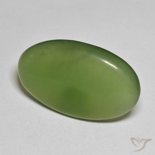 9,17 ctw natürlicher Algengrün Serpentin, Oval, Lichtdurchlässig