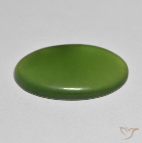 9,17 ctw natürlicher Algengrün Serpentin, Oval, Lichtdurchlässig