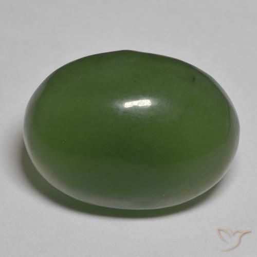 14.04ct Natürlicher Algengrün Serpentin, Oval, Lichtdurchlässig
