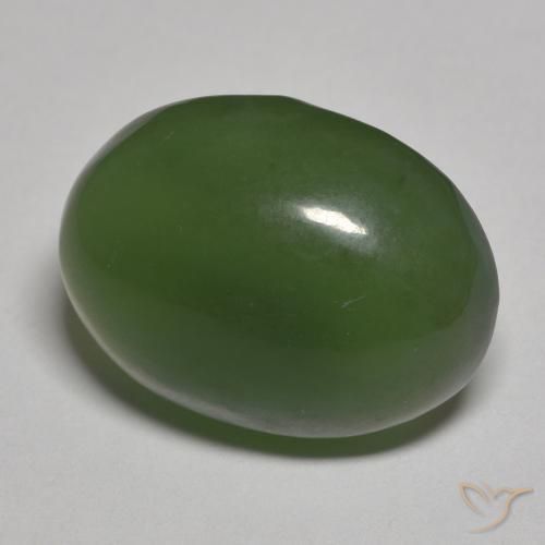 9,17 ctw natürlicher Algengrün Serpentin, Oval, Lichtdurchlässig