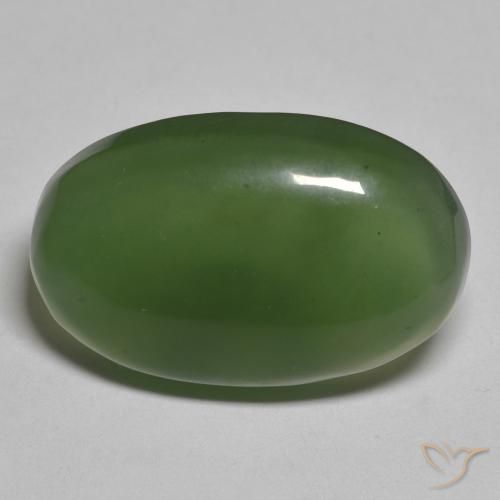 13.02ct Natürlicher Algengrün Serpentin, Oval, Lichtdurchlässig