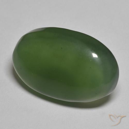 9,17 ctw natürlicher Algengrün Serpentin, Oval, Lichtdurchlässig
