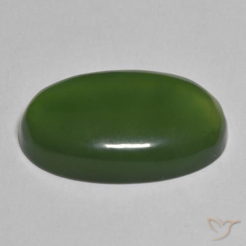 9,17 ctw natürlicher Algengrün Serpentin, Oval, Lichtdurchlässig