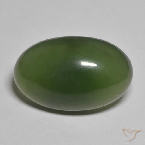11.99ct Natürlicher Algengrün Serpentin, Oval, Lichtdurchlässig