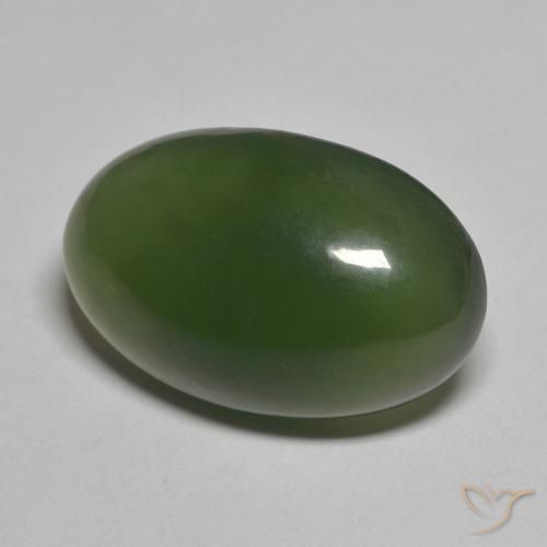 9,17 ctw natürlicher Algengrün Serpentin, Oval, Lichtdurchlässig