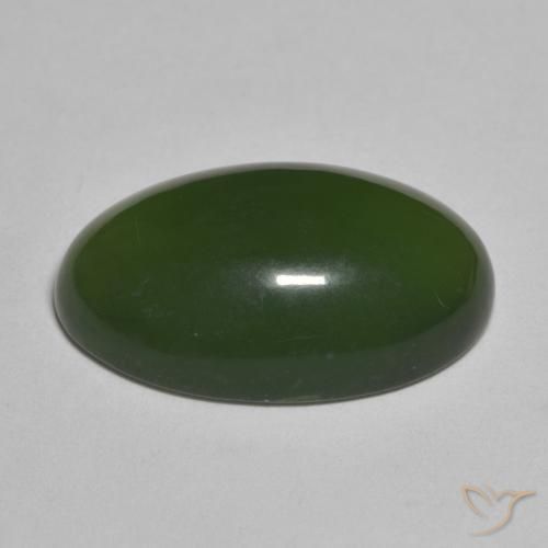 9,17 ctw natürlicher Algengrün Serpentin, Oval, Lichtdurchlässig