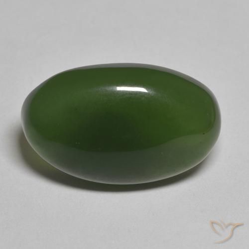 12.07ct Natürlicher Algengrün Serpentin, Oval, Lichtdurchlässig