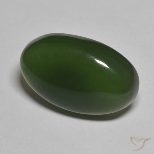9,17 ctw natürlicher Algengrün Serpentin, Oval, Lichtdurchlässig