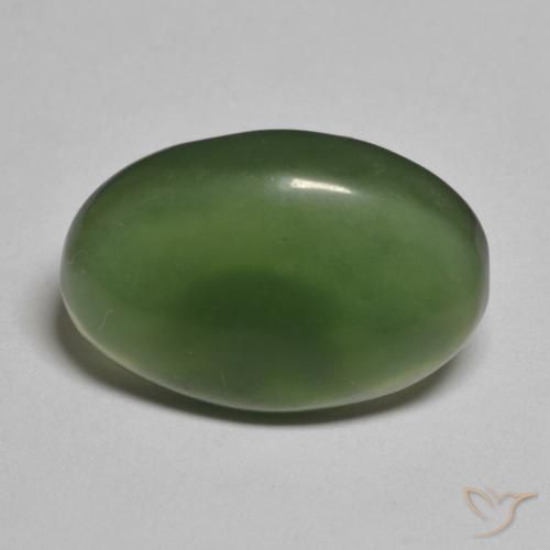 9.54ct Natürlicher Algengrün Serpentin, Oval, Lichtdurchlässig