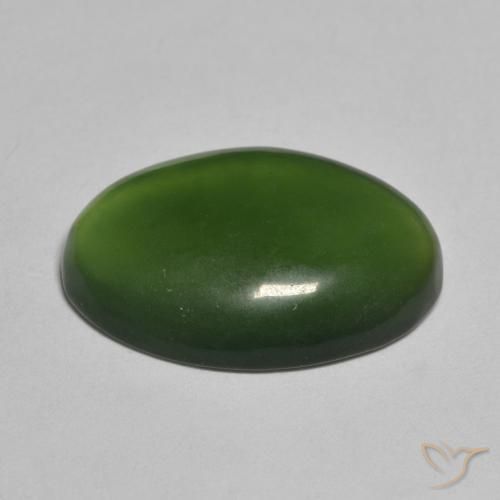 9,17 ctw natürlicher Algengrün Serpentin, Oval, Lichtdurchlässig