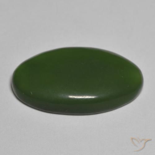 9,17 ctw natürlicher dunkelgrün Serpentin, Oval, Lichtdurchlässig