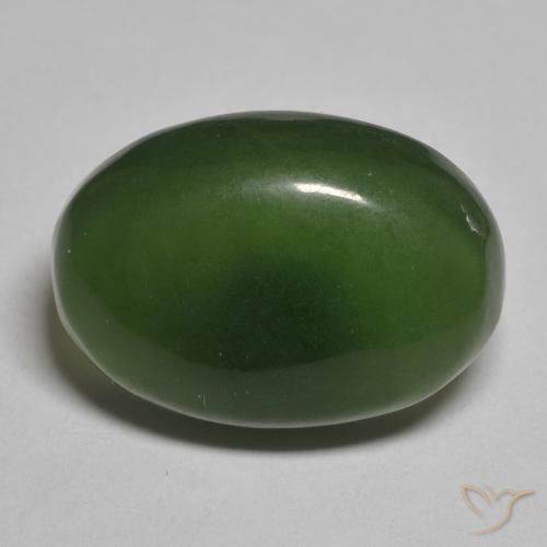 14.10ct Natürlicher dunkelgrün Serpentin, Oval, Lichtdurchlässig