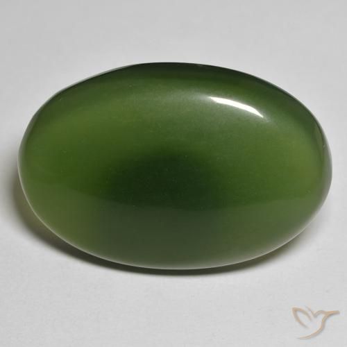 30.40ct Natürlicher Algengrün Serpentin, Oval, Lichtdurchlässig