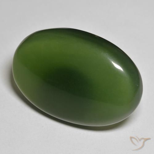 9,17 ctw natürlicher Algengrün Serpentin, Oval, Lichtdurchlässig