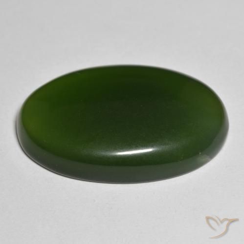 9,17 ctw natürlicher Algengrün Serpentin, Oval, Lichtdurchlässig
