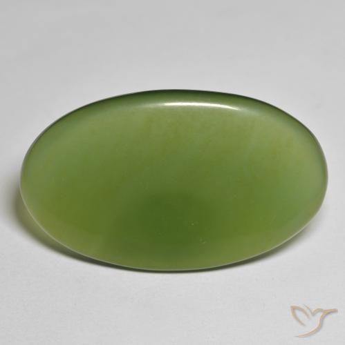 33.52ct Natürlicher dunkelgrün Serpentin, Oval, Lichtdurchlässig
