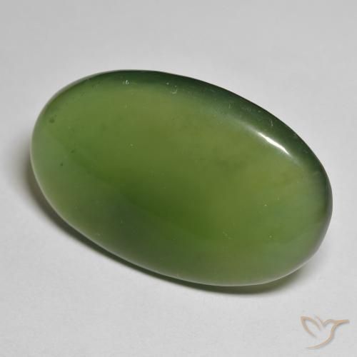 9,17 ctw natürlicher Algengrün Serpentin, Oval, Lichtdurchlässig