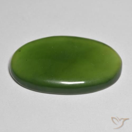 9,17 ctw natürlicher Algengrün Serpentin, Oval, Lichtdurchlässig