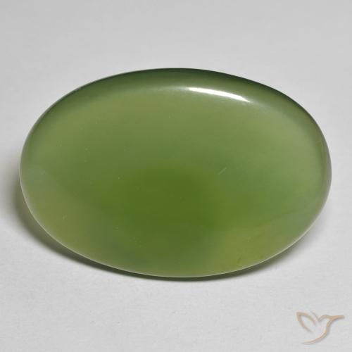 23.14ct Natürlicher Algengrün Serpentin, Oval, Lichtdurchlässig
