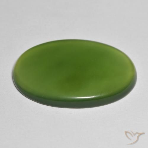 9,17 ctw natürlicher Algengrün Serpentin, Oval, Lichtdurchlässig